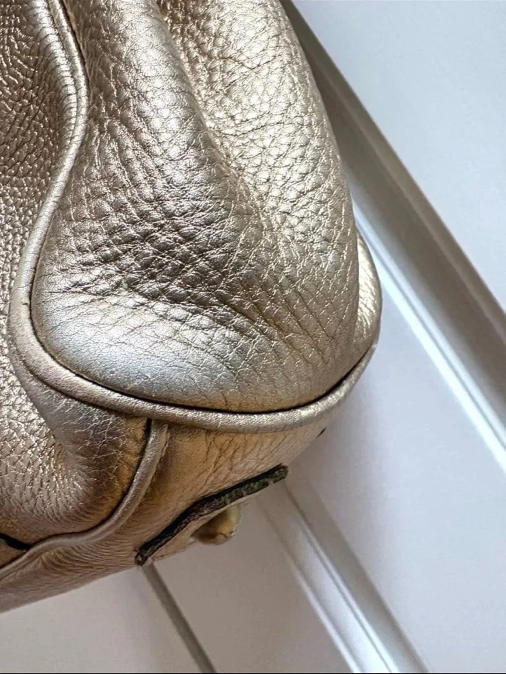 Mulberry Metallic Gold Pebbled Leather Shoulder Bag
